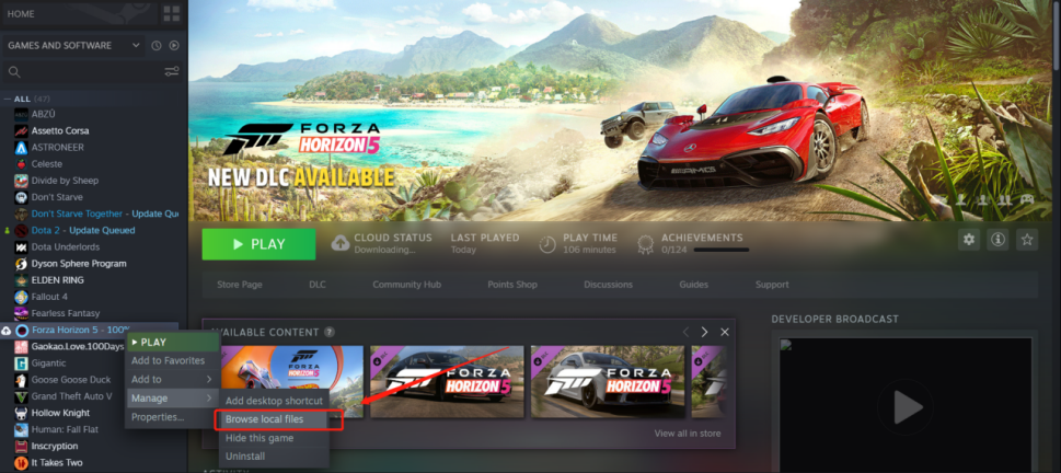 תיקיית ההתקנה של Forza Horizon 5